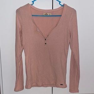 Light baby pink long sleeve hollister top